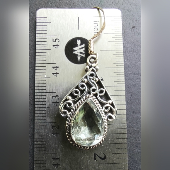 Sterling Silver Prasiolite earrings - Picture 3 of 4